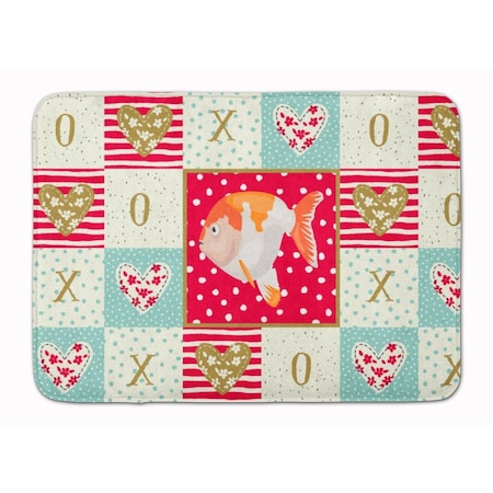 Carolines Treasures 19 x 27 in. Lionhead Goldfish Love Machine Washable Memory Foam Mat CK5474RUG